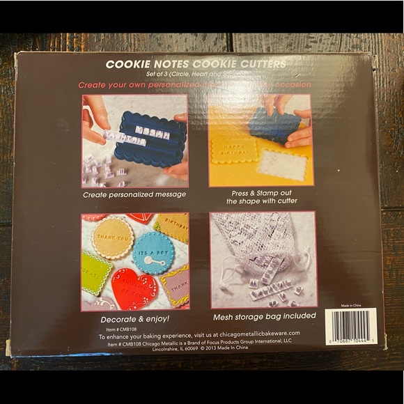 NWB, Cookie notes cookie cutters, create your own message for your cookies - Picture 2 of 3